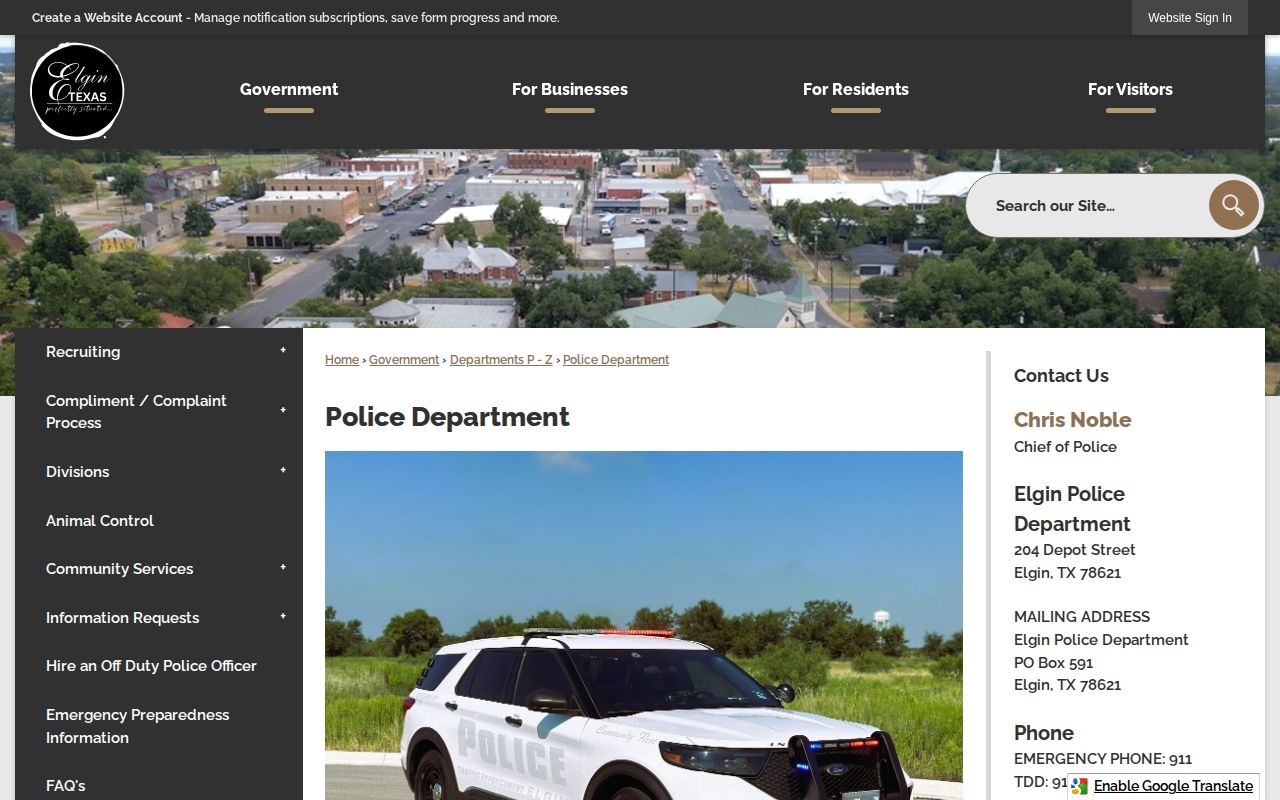 Bastrop County Elgin police source for arrest-record requests