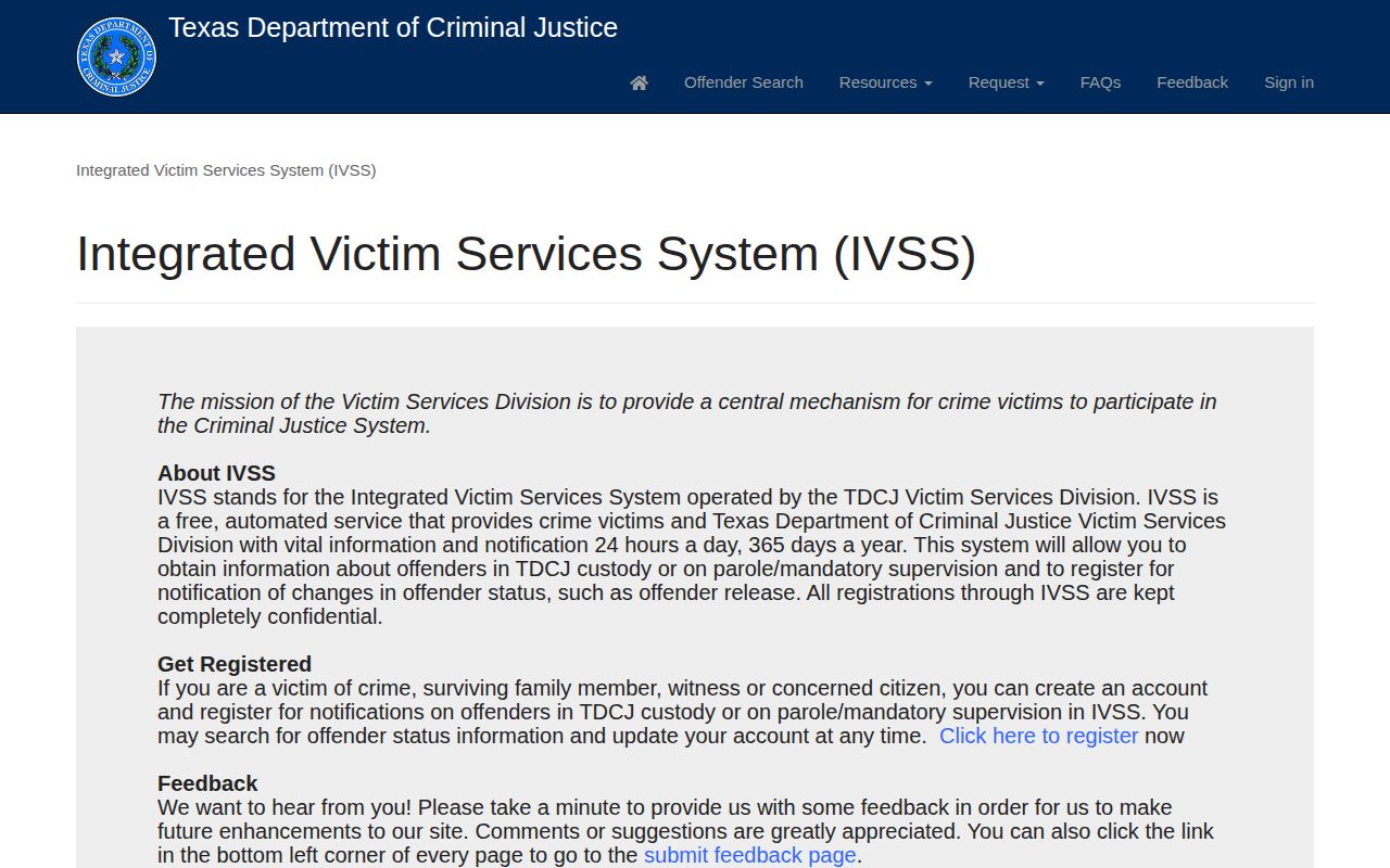 Texas Department of Criminal Justice offender search source for Bastrop County records